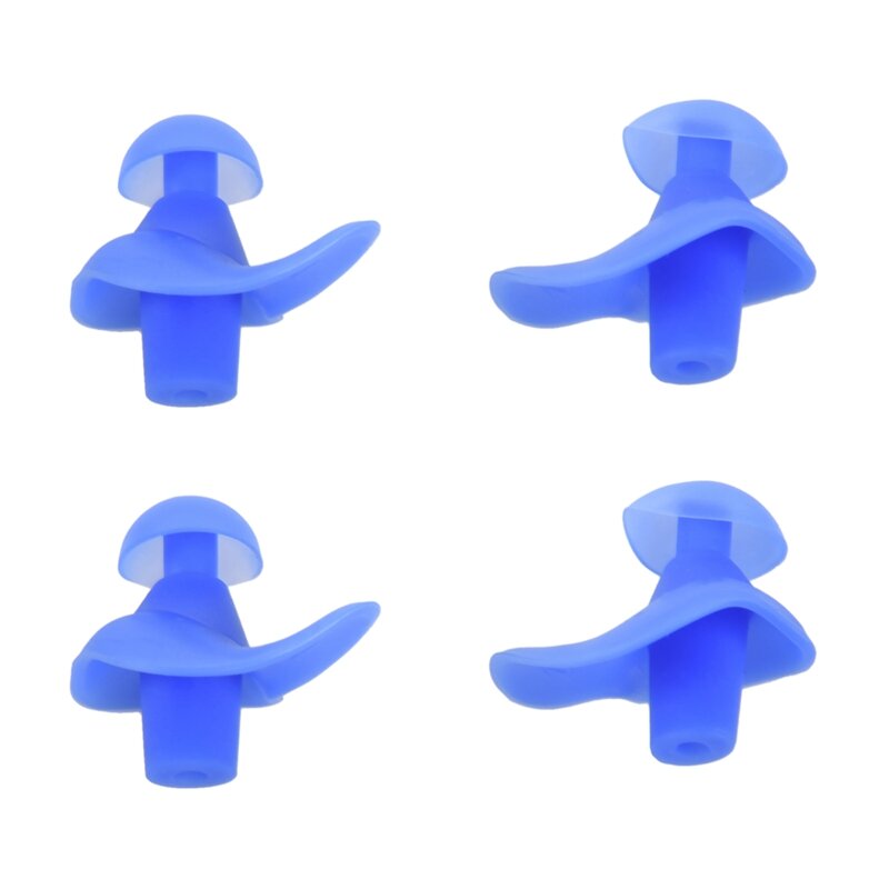 2 Pair Waterproof Swimming Professional Silicone Swim Earplugs Soft Anti-Noise Ear Plug For Adult Children Swimmers Blue