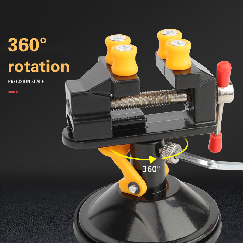 Jenis Cup Isap Multifungsi Mini Vise 360 Derajat Rotatable Vise DIY Alat Tangan Kayu Klip Ukiran Kayu Klip Tembikar