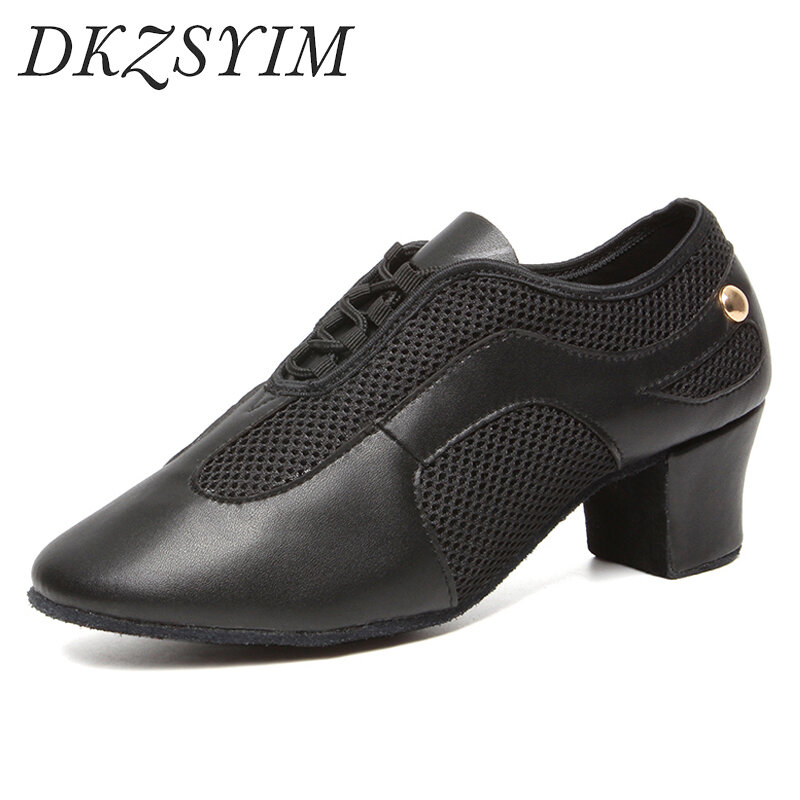 DKZSYIM Men 'S Latin Dance รองเท้าบอลรูมโมเดิร์น Tango เต้นรำรองเท้าผู้ชายรองเท้าเด็กรองเท้าเต้นรำรองเท้าผ้าใบ Jazz รองเท้าขนาด34-43