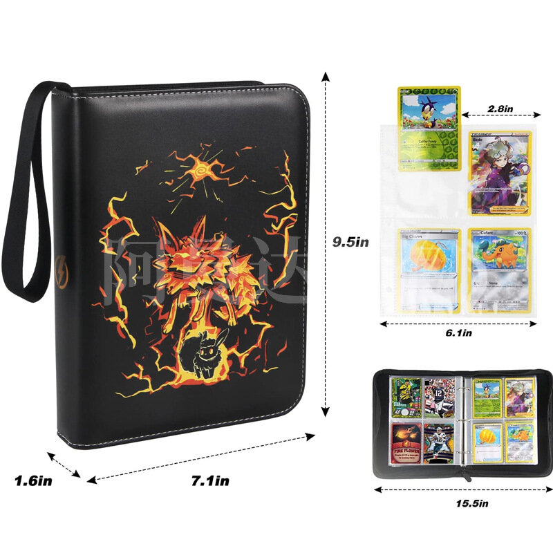 High Capacity Pokemon Storage Bag 4 Grids Card Holder Album Children Toys Game Card Collection Book Pikachu Cartoons Cover Gifts