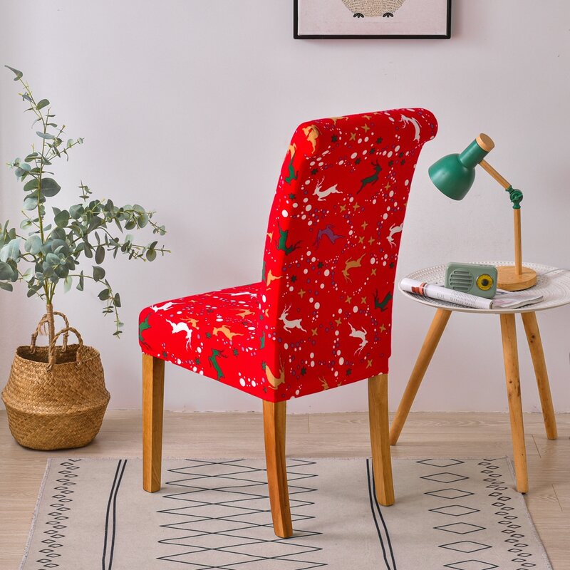 Nova cadeira de natal cobre universal tamanho elástico jantar assento capa para assentos de cozinha natal festival decoração para casa poliéster almofada