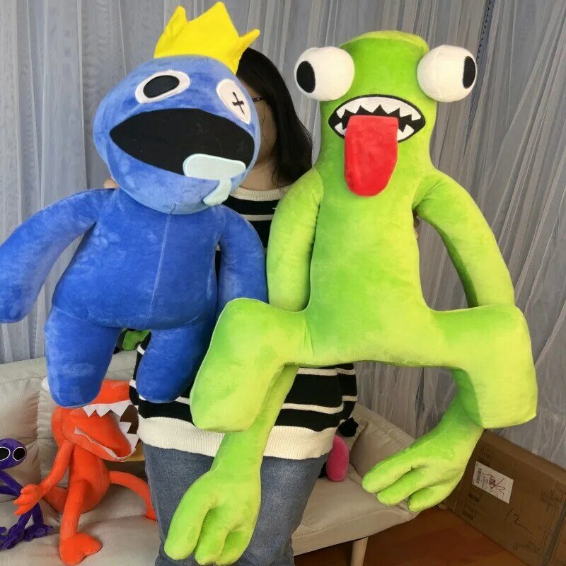 Mainan Mewah Monster Biru Teman Pelangi Boneka Plushie Semua Monster Hijau Oranye Grosir Dropship Hadiah Anak