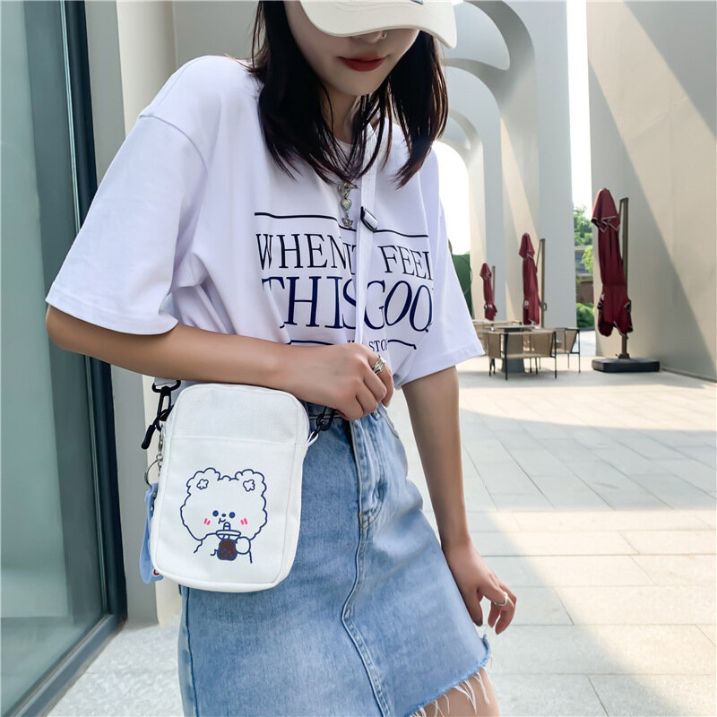 Small Women Bag Canvas Crossbody Small Bags for Women Cloth Cell Phone Shoulder Bags for Women Ladies Purse Phone Bag Handbags