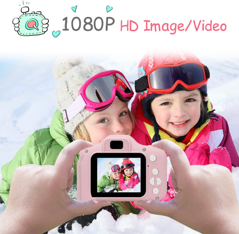 Mini appareil photo numérique pour enfants, caméscope jouet pour tout-petits, aste, antichoc, 8MP, HD, jouets de dessin animé, enfants de 3 à 8 ans