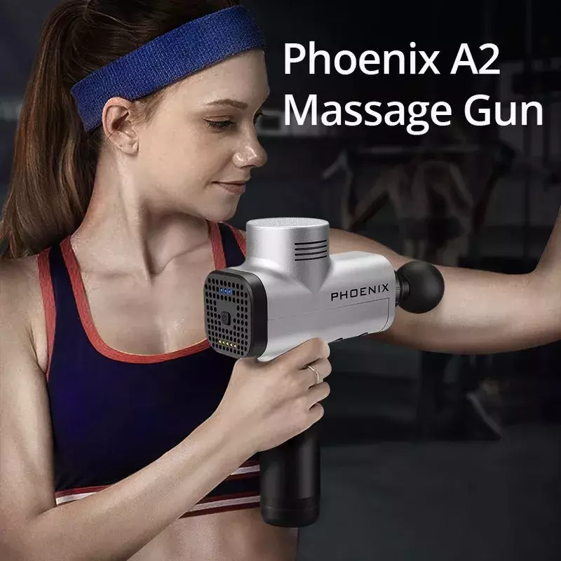 Phoenix-pistola de masaje profesional A2, estimulador muscular EMS para relajación deportiva, con pantalla LCD de mano, 4 y 6 cabezales