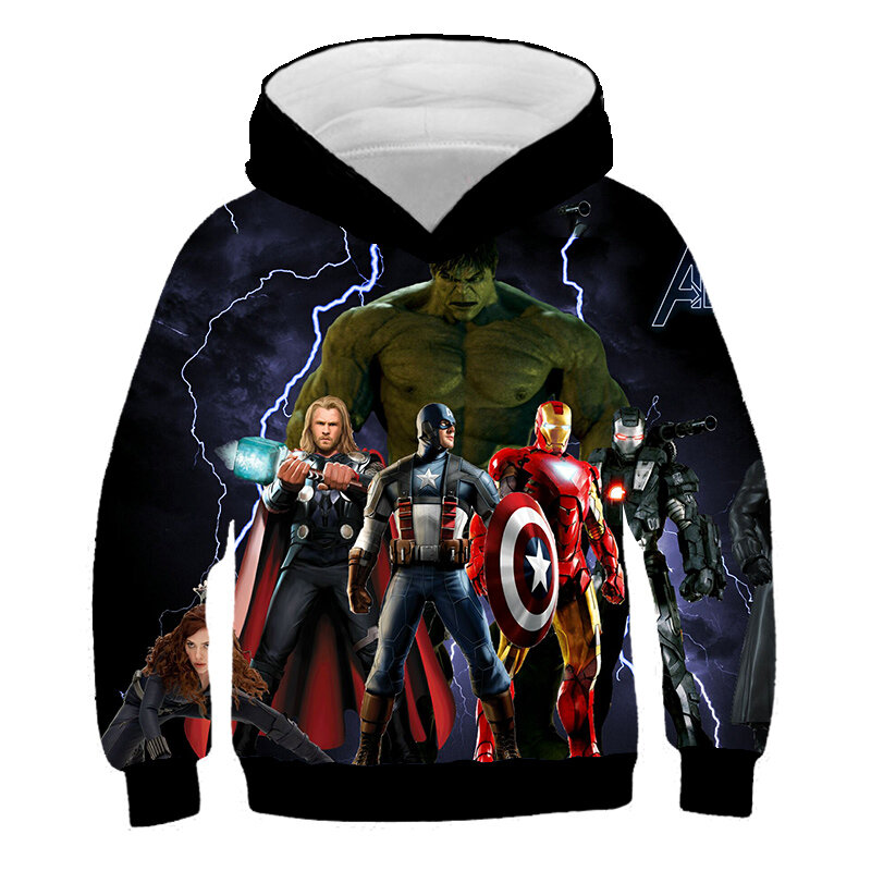 Marvel capitão américa hulk spiderman hoodies 3-14 ys meninos camisolas meninos hoodies crianças moletom crianças meninos meninas roupas