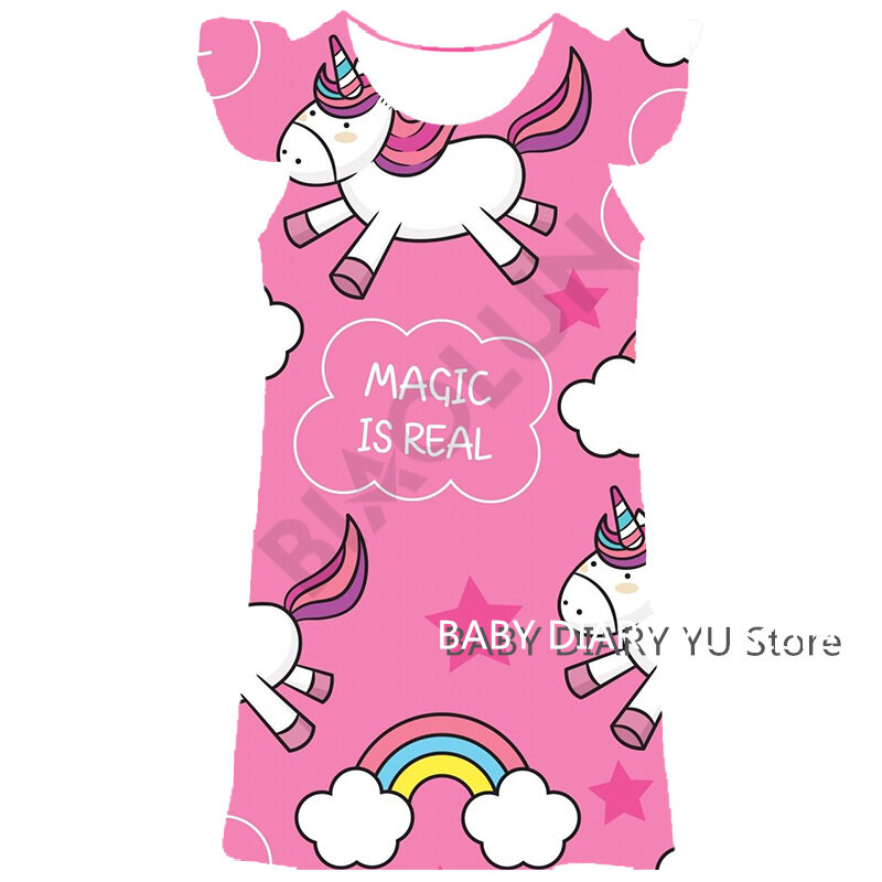 New Fashion Baby Girls Dress Summer Dress Cartoon Animal Dress Princess Dress Children's Girl Clothing 0-6 Years