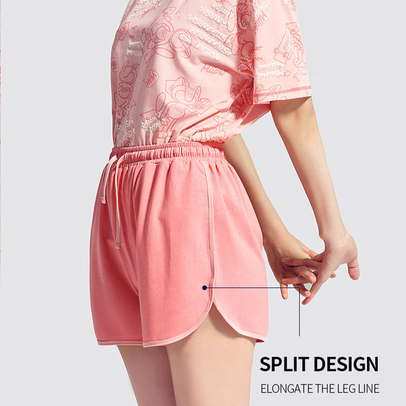 MiiOW – pyjama en coton pour femmes, ensemble de deux pièces, Style Ins, dessin animé, vêtements de nuit, manches courtes, printemps, maison