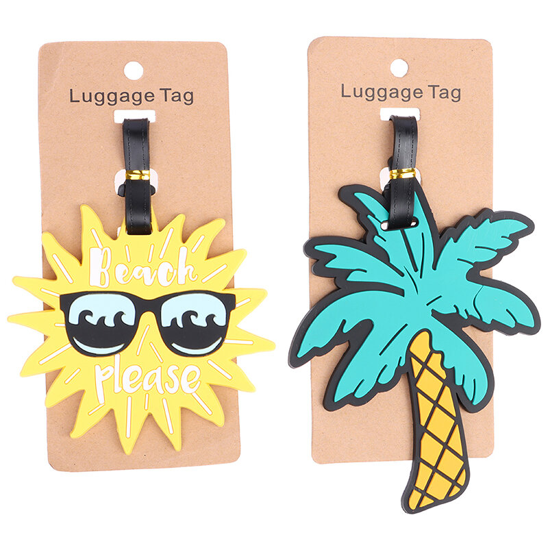 1PCS Portable Luggage Tag Creative Cartoon Suitcase Fashion Style Silicon Luggage Name ID Address Label Travel Accessories Label