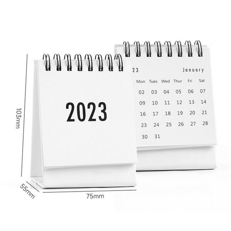 Calendario de escritorio 2023 con Base de cartón, fecha de registro, suministros de papelería de oficina, escritorio de pie, calendario mensual de año para regalo