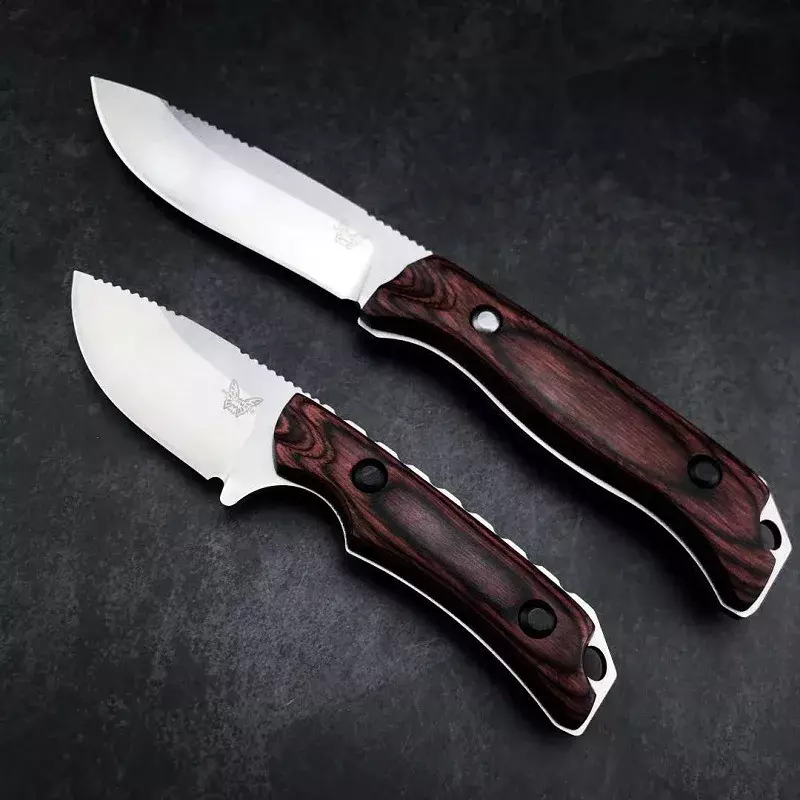 Gagang kayu BENCHMADE 15002 15017 pisau pisau Tetap luar ruangan berkemah berburu memancing pisau lurus taktis