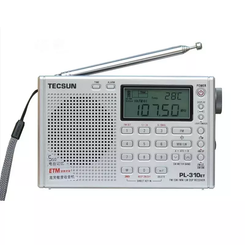 2022 PL-310ET pełne Radio cyfrowe Demodulator FM/AM/SW/LW wieża Stereo Radio przenośne dla angielski rosyjski użytkownika