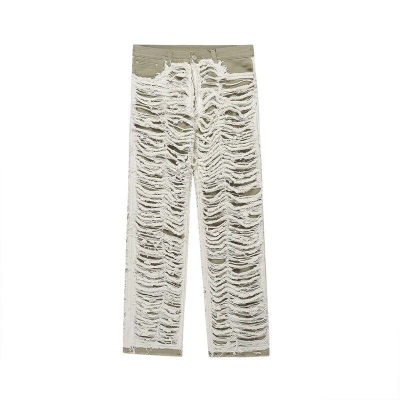 Джинсы-карго мужские рваные, мешковатые брюки из потертого денима, винтажная уличная одежда, y2k