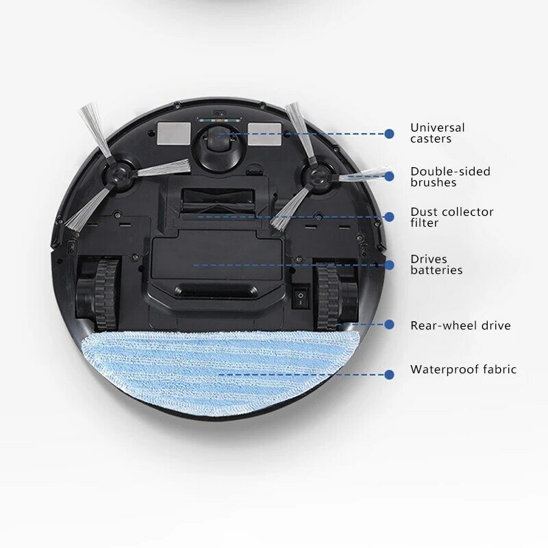 Automatic Vacuum Cleaner Intelligent Sweeping and Mop Robot Mopping Rechargeable Vacuum Cleaner Robot Appliance Cleaning Mute