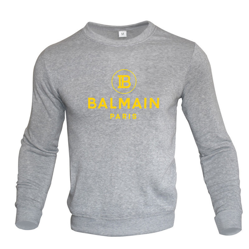 Balmain New Men's Letter Printed Long Sleeve Crew Neck Pullover Casual Sweatshirts S-4XL