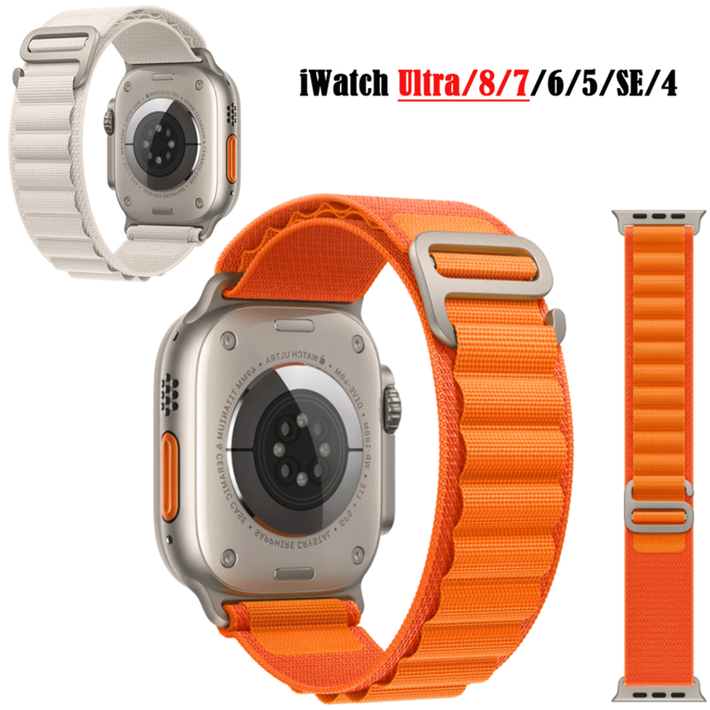 Alpine loop para Apple watch Ultra 49mm, Correa serie SE 8 7 6 5 3 45mm 41mm 42mm 38mm, pulsera tejida deportiva iWatch 44mm 40mm