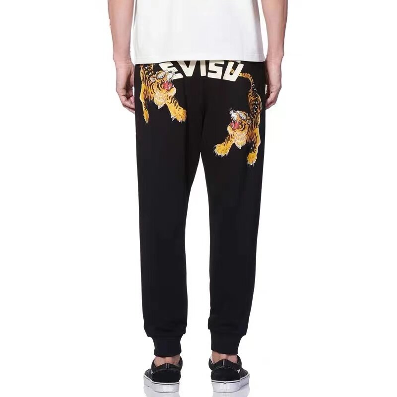 Pantalones de chándal de algodón con estampado de logotipo múltiple para mujer, pantalón largo negro, estilo Hip hop, estilo japonés, otoño