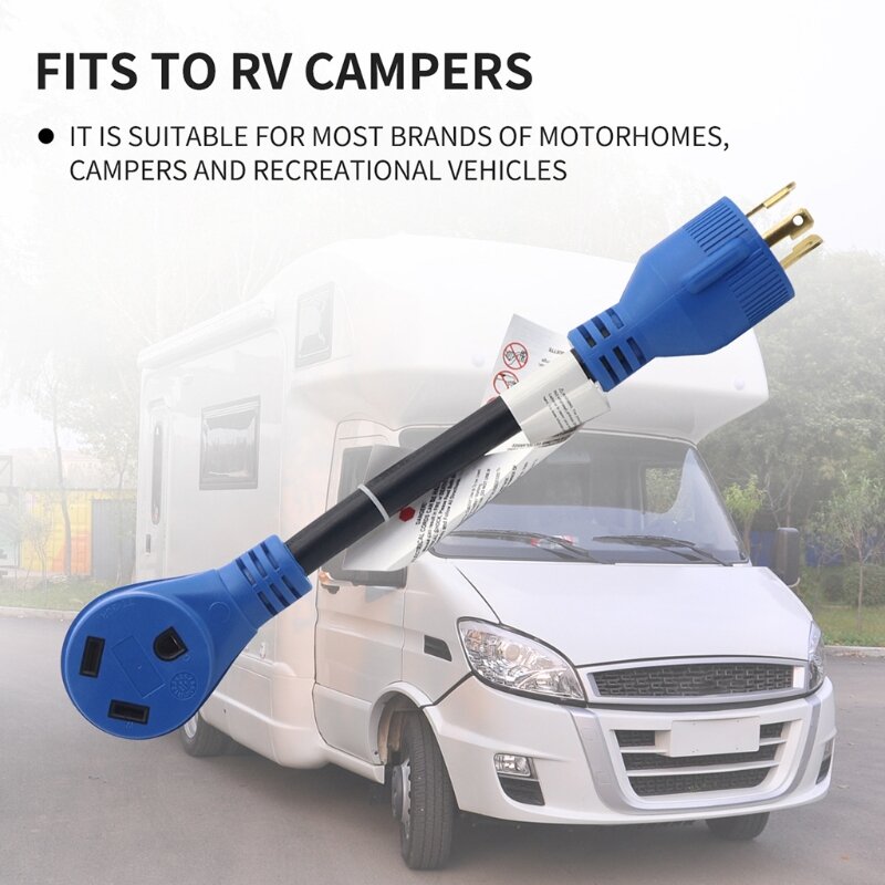 Heavy Duty Plug Adapter for Charging Vehicles 30A to 30A RV Power Cord Adapter