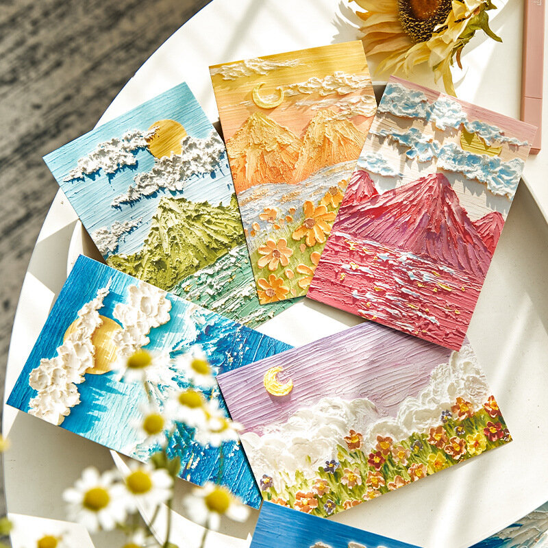 2022 30 Pcs/Set Four Seasons Whispering Series Postcard Fantasy INS Style Oil Painting Greeting Message Cards Xmas Gift Card