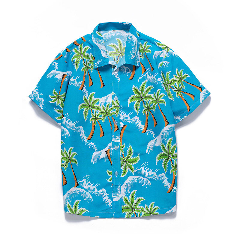 Sommer Hawaiian Shirts Für Männer 3d Casual-Taste Unten Lose Kurzarm Gedruckt Männer der Hemd Strand Übergroßen Shirts