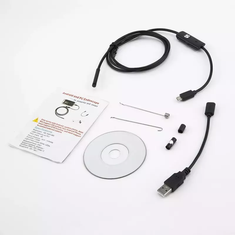 1/1.5/2/3.5/5M 5.5mm Endoscope Camera 720P Soft Cable Waterproof 6 LED Mini USB Endoscope Inspection Camera For Android PC