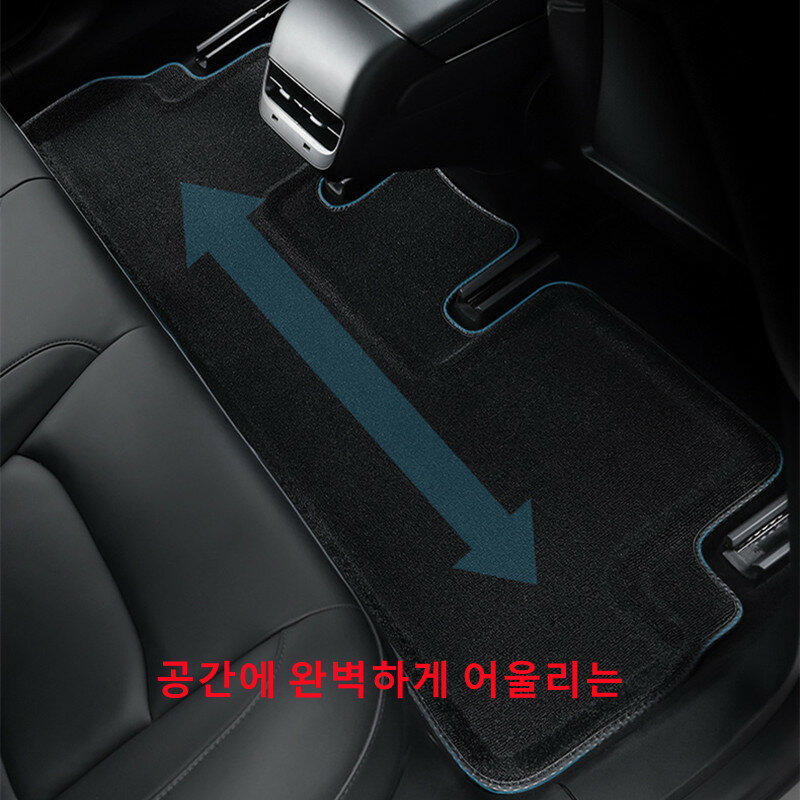 Tikar Lantai Futhope Bantalan Hitam untuk Model Tesla 3 Y 2020-2023 Tikar Tahan Air Kustom Anti-selip Karpet Lantai Dikelilingi
