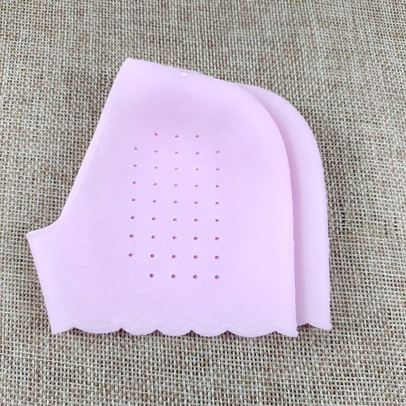 1 Pair Silicone Feet Care Socks Moisturizing Gel Heel Thin Socks with Hole Cracked Foot Skin Care Protectors Lace Heel Cover
