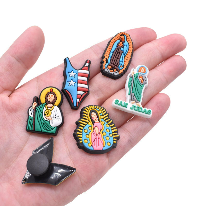 Enkele Verkoop San Judas Jezus Religie Schoenen Accessoires Volwassen Tuin Schoen Gesp Decoraties Diy Croc Charms Jibz Kids Presenteert