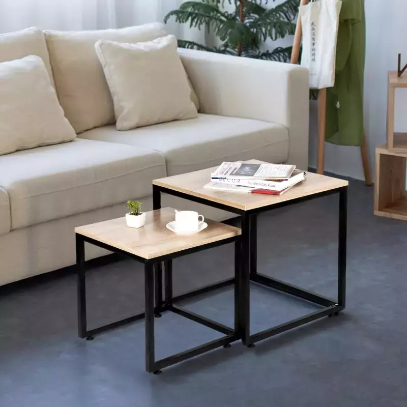 Conjunto de muebles para el hogar, mesa de centro Grande y Pequeña para sala de estar, fácil montaje