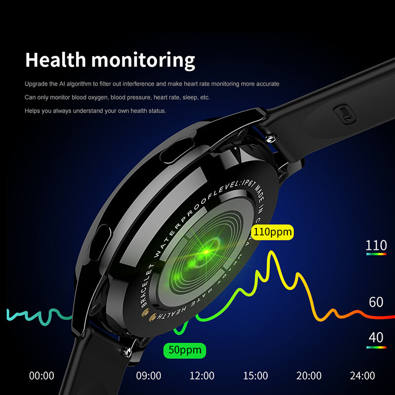Reloj inteligente para hombre y mujer, Smartwatch resistente al agua IP67 con llamadas, Bluetooth, control del ritmo cardíaco y de la presión sanguínea, novedad de 2022