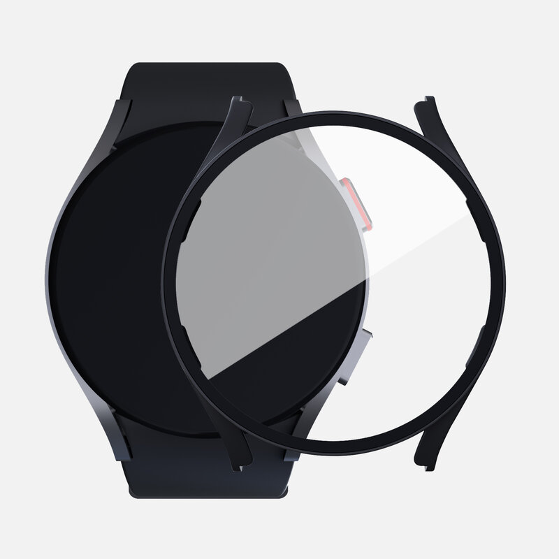 Чехол из поликарбоната и стекла для часов Samsung Galaxy Watch 5 40 мм 44 мм, Защитный матовый чехол-бампер из поликарбоната для часов 5, защитный чехол с ...