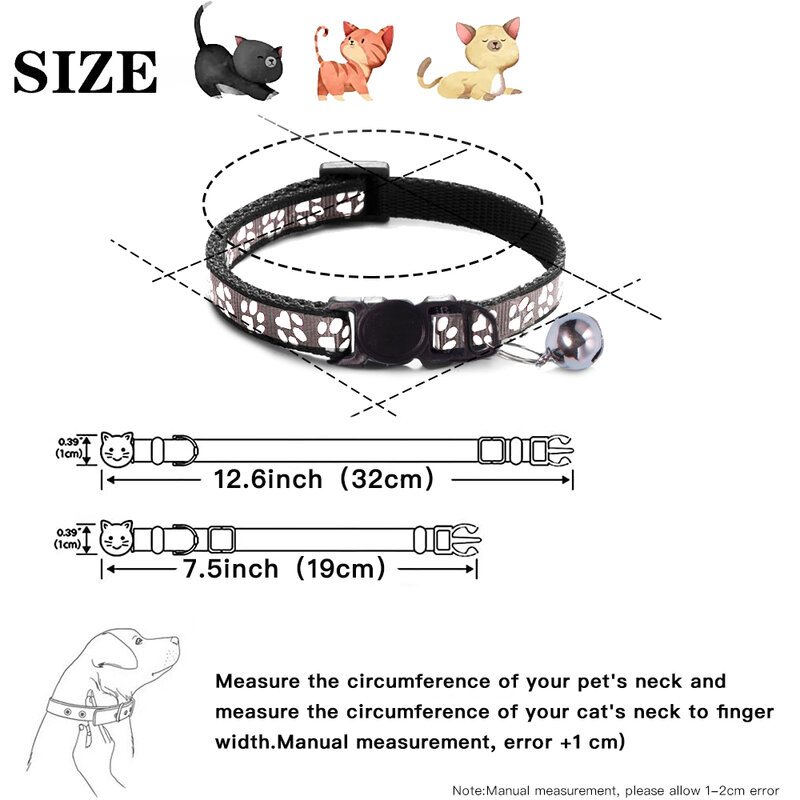 Reflective Pet Collar with Bell ID Tag Tube Pets Anti-loss Dog Puppy Cat Accessories Kitten Collar Adjustable Safety Necklace