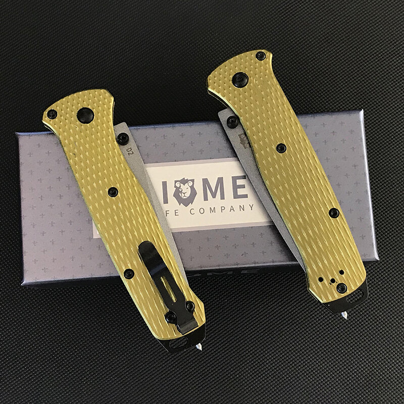Liome-cuchillo plegable de bolsillo con mango de aluminio, navaja de seguridad táctica de supervivencia, multifunción, para exteriores, 537 ejes