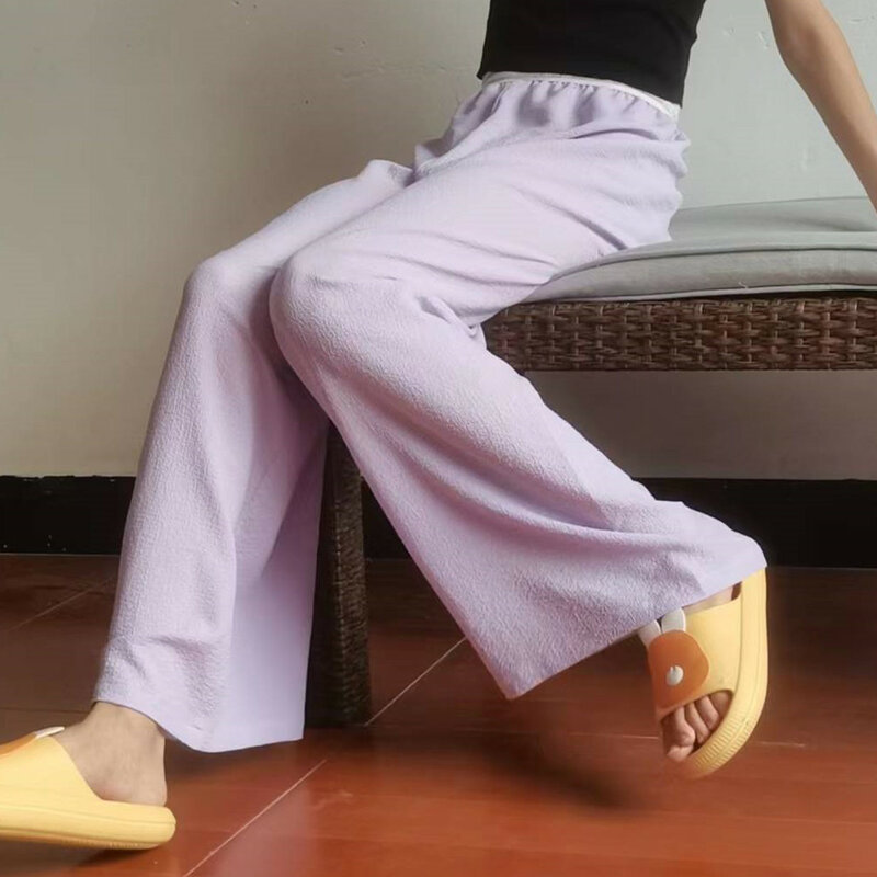 Broad LEG TROUSERS FEMALE SUMMER THIN MONEY DROOPS FEEL LOOSE HIGH WAIST LOOSE waist casual trousers mop the ground trousers