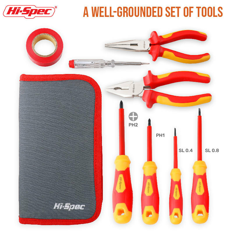 Hi-Spec – pince à outils d'électricien isolées, multi-outils d'électricien, pince de coupe, dénudeur de fil, pince à sertir, ensemble d'outils de coupe de câble