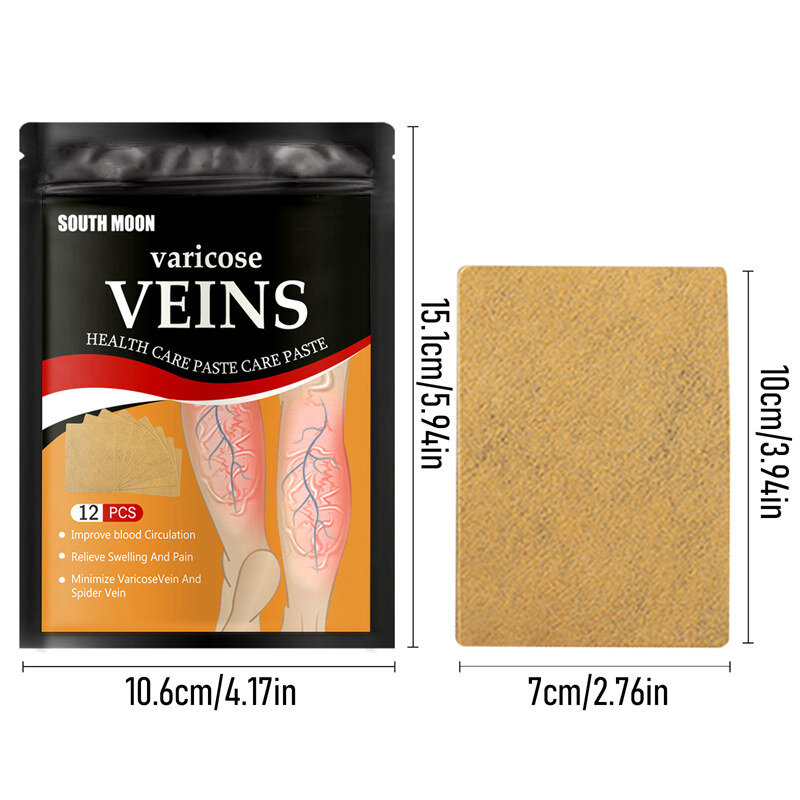 12Pcs Varicose Vein Treatment Patch ขาเจ็บบวมบรรเทาพลาสเตอร์ Patch ขาเส้นเลือดขอดเย็น Venous Patch สติกเกอร์