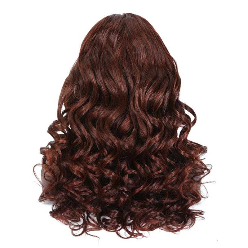 Reddish Brown Body Wave Lace Front Wigs 13x4 Copper Red Lace Front Synthetic Hair Wigs For Black Women 180% Density Glueless Wig