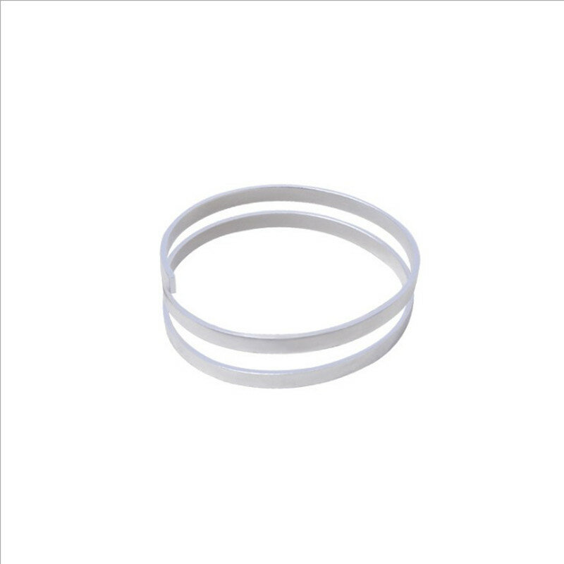 100mm 925 prata esterlina retângulo liso fio manguito anel em branco para fazer jóias