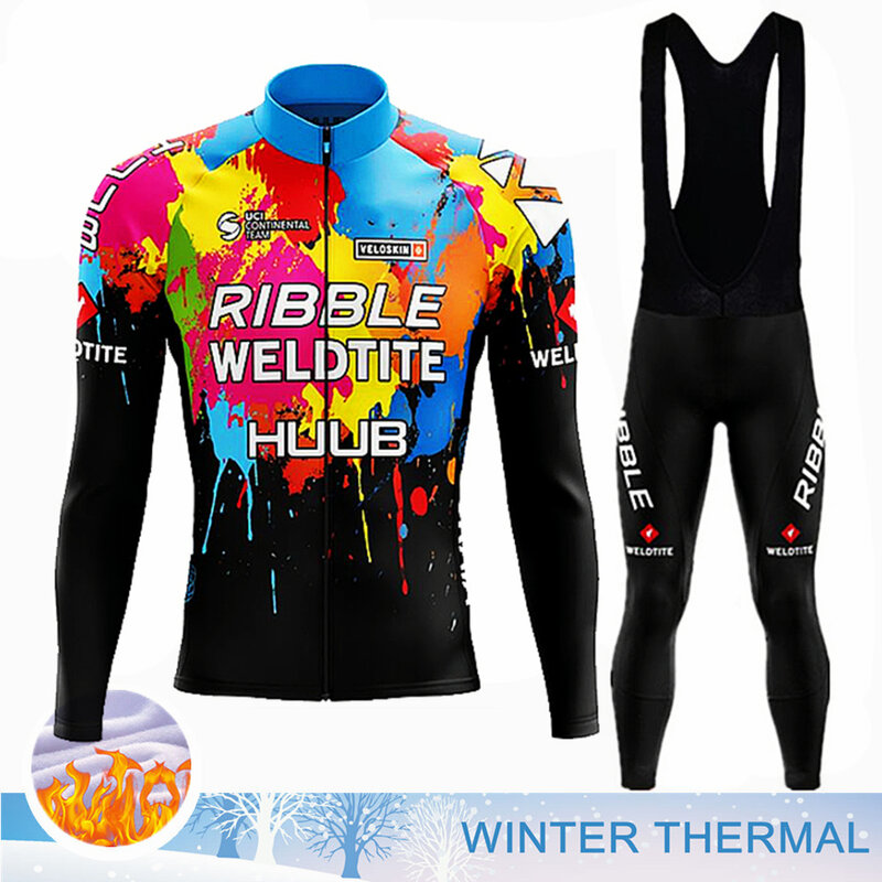 2022 HUUB Winter Thermal Fleece Cycling Jersey Set Maillot Ropa Ciclismo Keep Warm MTB Bike Wear abbigliamento da bicicletta Set da Ciclismo