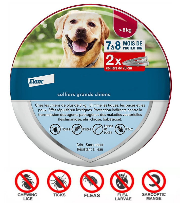 1/2 pces cão anti pulga carrapato para o animal de estimação coleiras antiparasitárias, proteção de 8 meses colar ajustável para cachorro gato grandes cães accessorie
