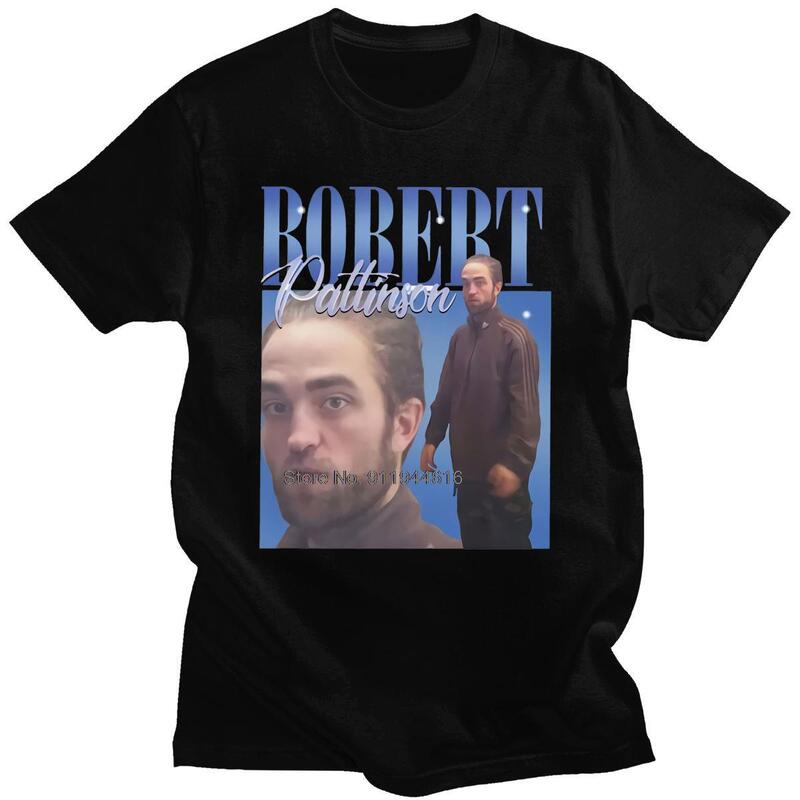 2022 Robert Pattinson 90s Vintage Unisex czarna koszulka męska T koszula ponadgabarytowych graficzne koszulki 100% bawełna T-shirt mężczyzna kobieta Tees