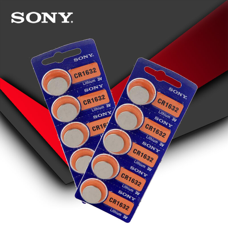 Sony Original 100% CR1632 Taste Zelle Batterie für Uhr Auto Fernbedienung Schlüssel Cr 1632 ECR1632 GPCR1632 3v Lithium-Batterie