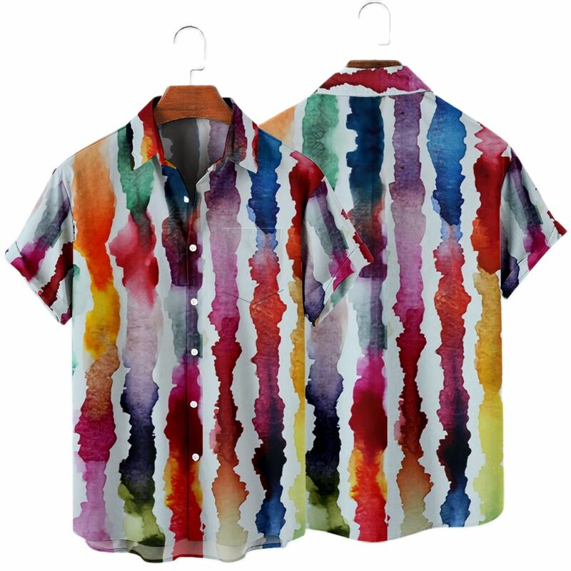 Hawii-男性と女性のためのレトロなTシャツ,夏のカジュアル,ヴィンテージ,ストリートウェア,特大,ボタン付き,新しいコレクション2022