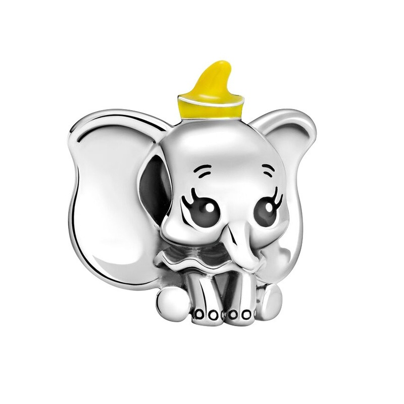 Abalorio de plata 2021 para pulsera Pandora, accesorio de plata 925, bonito elefante, colgante, Original, 925