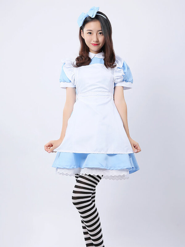 Umorden Wunderland Alice Kostüm Lolita Kleid Maid Cosplay Fantasia Karneval Party Halloween Kostüme für Frauen
