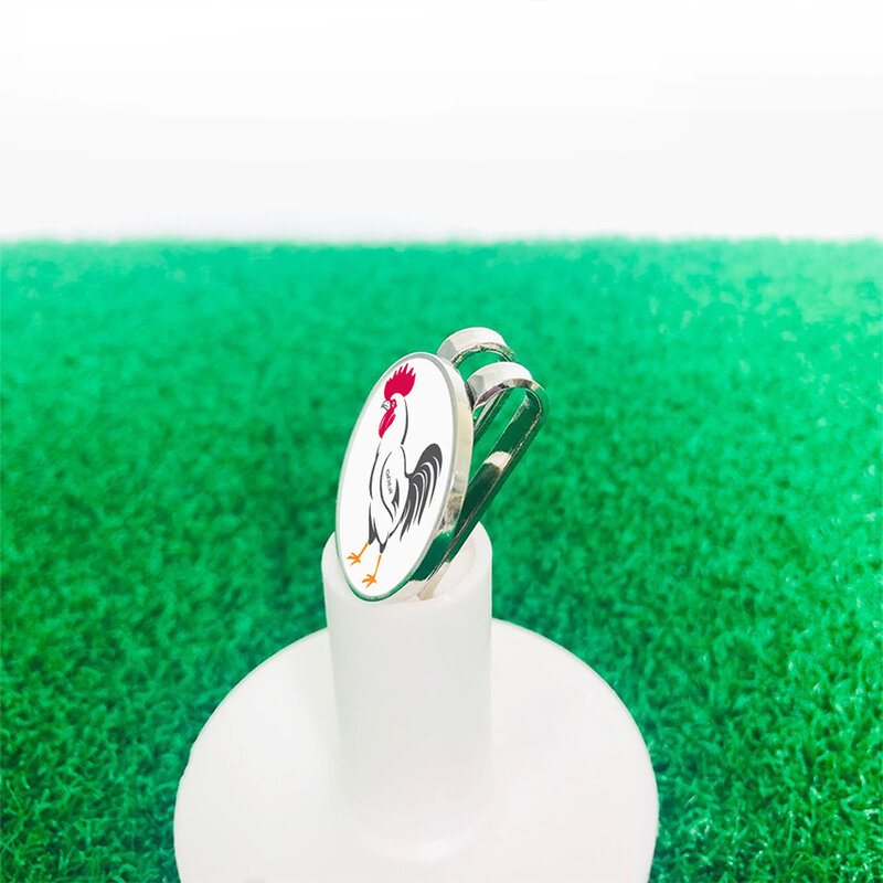 Novo removível marcador de golfe galo padrão com ímã chapéu de golfe/boné clipe acessórios de golfe marcador de liga para presente masculino e feminino