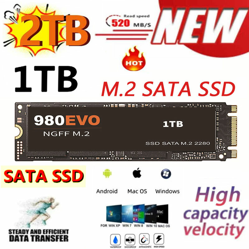2022 Produk Portabel Baru, 100% Asli SSD 480GB 500GB SATAIII SSD 1TB 2TB Solid State 2.5 Hard Disk untuk Laptop