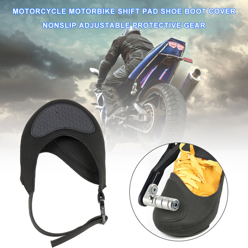 オートバイのギアシフトカバー,靴の保護,調整可能なバックル付きの靴カバー