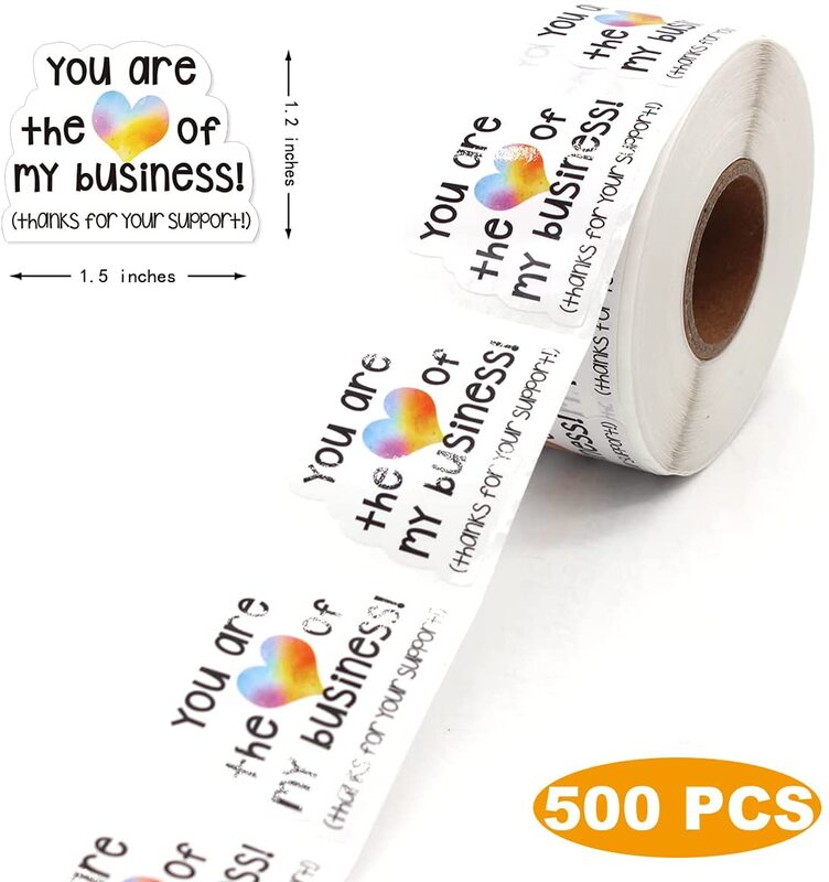 Naklejki z napisem Thank You etykiety wsparcie biznesowe 500 szt. Nieregularna samoprzylepna naklejka Tag do sklepów detalicznych Online