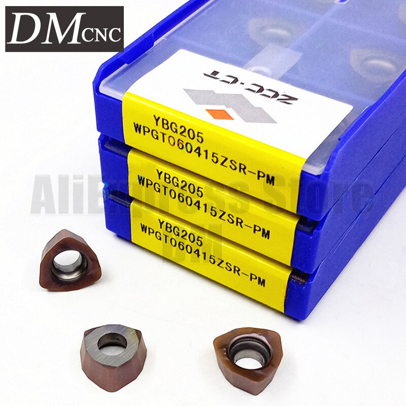 10pcs WPGT050315ZSR-PM YBG205 WPGT060415ZSR-PM YBG205 WPGT050315ZSR PM WPGT060415ZSR PM Carbide Milling Inserts
